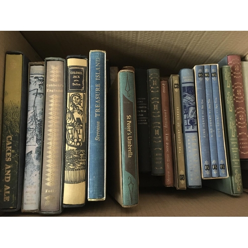 2151 - A large collection of Folio society books and folios in two boxes and two bags