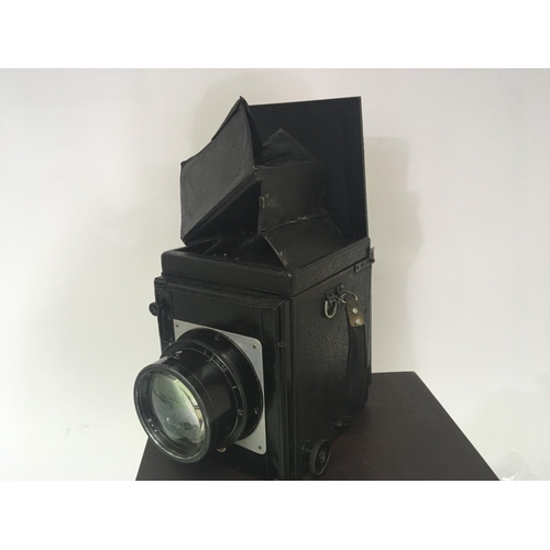 713 - An interesting full plate camera The Thornton Packard Special Ruby Reflex. With attached Air Ministr... 