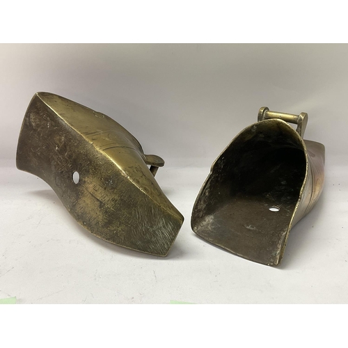 739 - 19thC bronze riding stirrups.