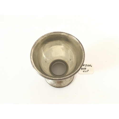 742 - Hallmarked silver egg cup from 1940s.