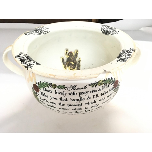 926 - A early Victorian Chamber Pot. A/F. NO RESERVE