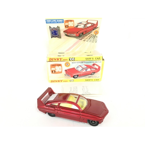 115 - A Boxed Dinky Toys Joe 90 Sams Car #108 Complete with Badge and instructions.