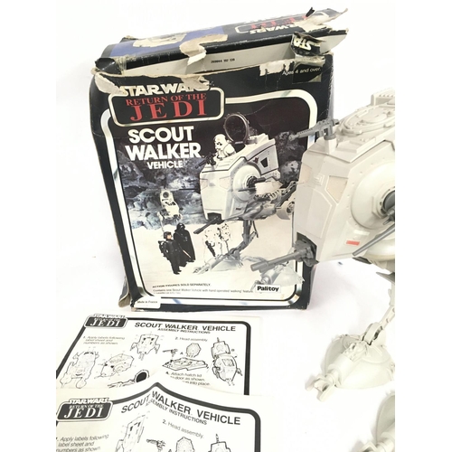 25 - A Vintage Star Wars Scout Walker Boxed by Palitoy. Box is worn.