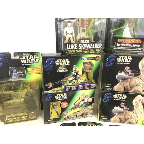 29 - A Box Containing a Collection of Star Wars Power of the Force figures.Ships and a Carrycase.