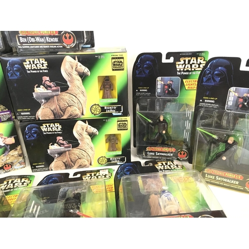 29 - A Box Containing a Collection of Star Wars Power of the Force figures.Ships and a Carrycase.