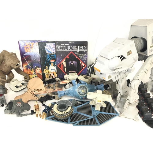 30 - A Box Containing a Collection of Mostly Vintage Star Wars Items including mini rigs. A Tie Fighter. ... 