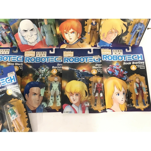 42 - A Collection of Carded Robotech Figures including a 12 inch Lisa Hayes.