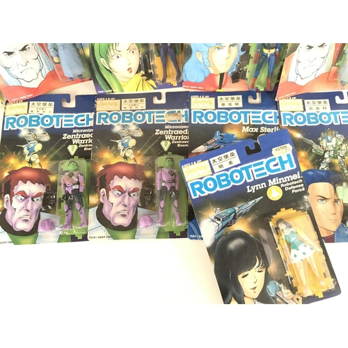 42 - A Collection of Carded Robotech Figures including a 12 inch Lisa Hayes.