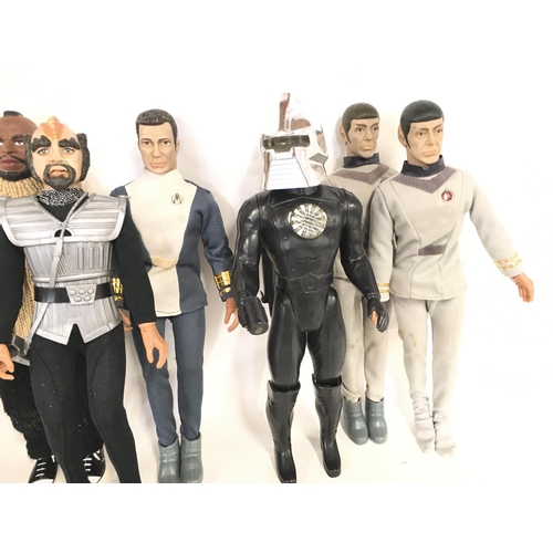 44 - A Collection of Vintage 12 Inch Figures including Star Trek. Battle Star Galactica. The A-Team etc.