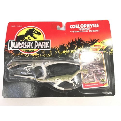 47 - A Carded Jurassic Park Coelophysis. Blister coming away.