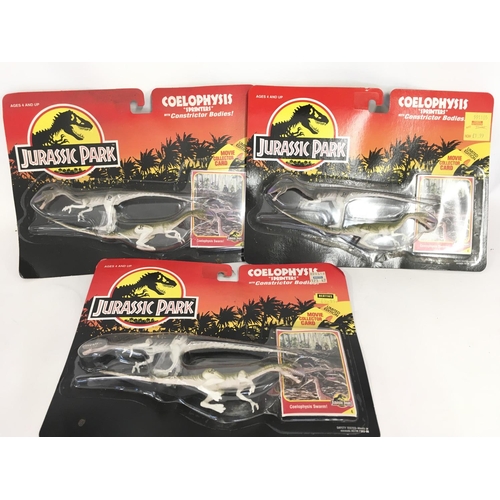 53 - 3 X Carded Jurassic park Packs Coelophysis. By Kenner.