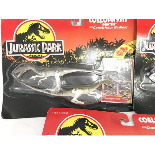 53 - 3 X Carded Jurassic park Packs Coelophysis. By Kenner.