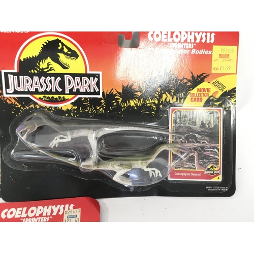 53 - 3 X Carded Jurassic park Packs Coelophysis. By Kenner.