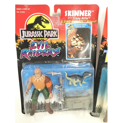 54 - 2 X Carded Jurassic Park Figures by Kenner.including Skinner and Harrison.