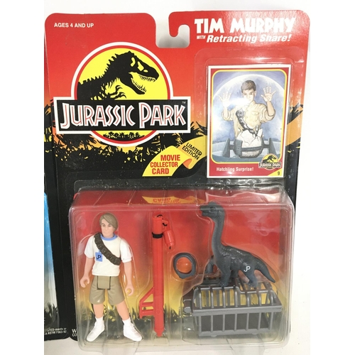 55 - 2 X Jurassic Park Figures by Kenner including Jaws Jackson and Tim Murphy. Both Carded.