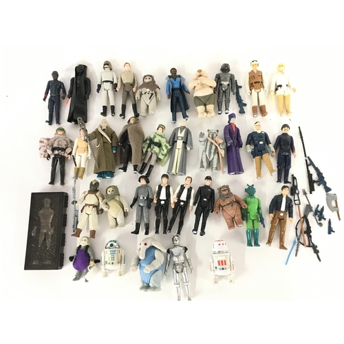 6 - A Collection of Vintage Star Wars Figures including some of the Last 17. Some with Weapons.