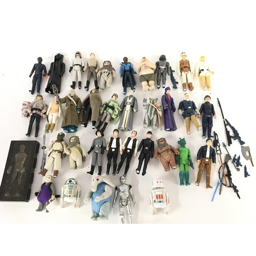 6 - A Collection of Vintage Star Wars Figures including some of the Last 17. Some with Weapons.