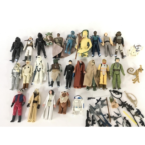 7 - A Collection of Vintage Star Wars Figures including some of the Last 17. Some with Weapons.