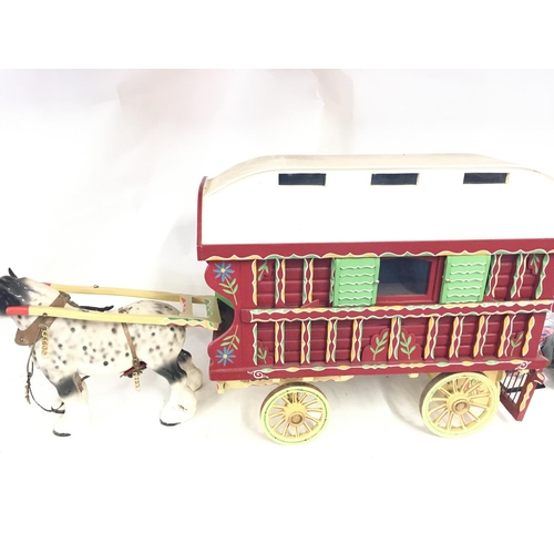 78 - A Scratch Built Gypsy Caravan and Horse. Approximately 89 cm in length and 45 cm in height.