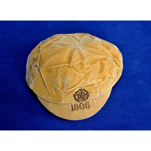 1 - 1906 England International Football Cap v Ireland: Full International issued to Corinthian player Sa... 