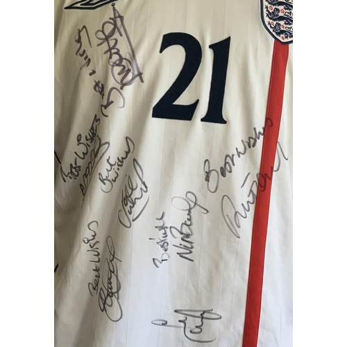 1000 - England 2001 - 2003 Match Issued Signed Football Shirt: White Umbro number 21 short sleeve signed by... 