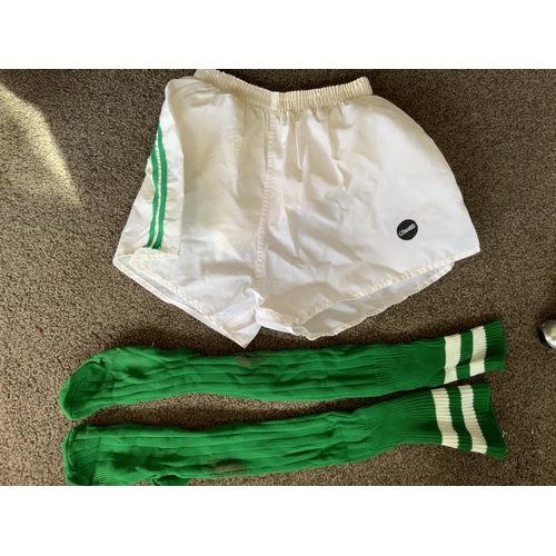 1008 - 1977 Republic Of Ireland Match Worn Football Shirt + Kit: Shirt shorts and socks. Green short sleeve... 