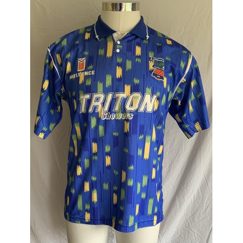 1012 - Birmingham City 92/93 Rare Football Shirt: Stunning medium blue with green and yellow flecks home sh... 