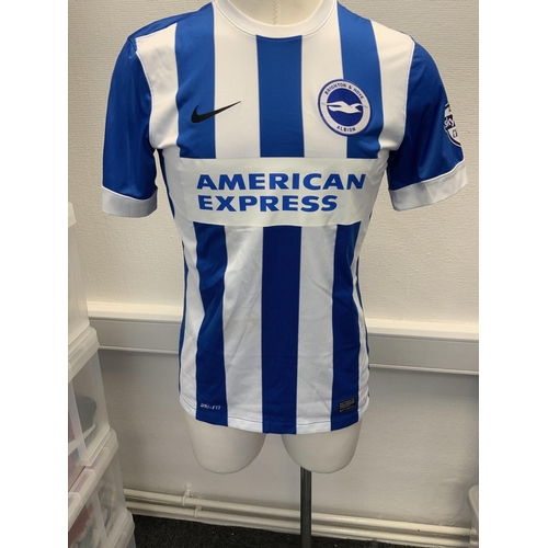 1036 - Brighton 2014 - 2015 Match Worn Football Shirt: Home short sleeve number 14 with Sky Bet badging to ... 