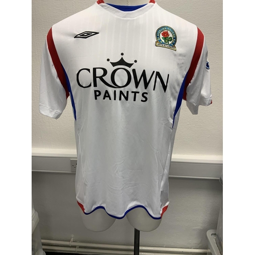 1044 - Blackburn Rovers 2009 - 2010 Match Worn Football Shirt: Away short sleeve number 18 with Premier Lea... 