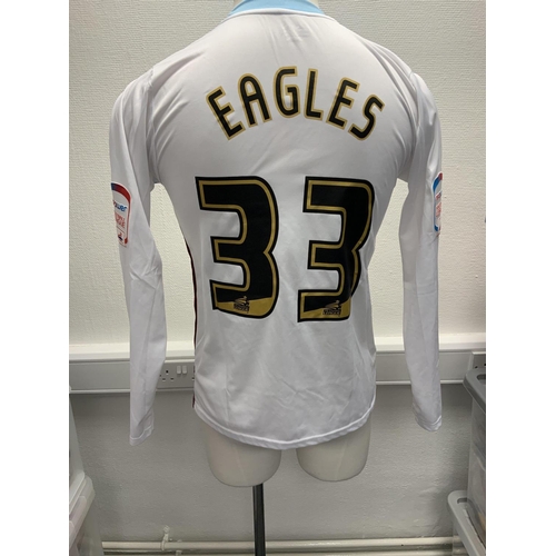 1052 - Burnley 2010 - 2011 Match Worn Football Shirt: Away long sleeve number 33 with Football League badgi... 