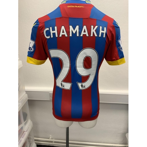 1062 - Crystal Palace 2014 - 2015 Match Worn Football Shirt: Home short sleeve number 29 with Premier Leagu... 