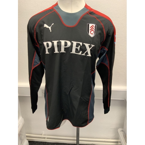 1077 - Fulham 2005 - 2006 Match Worn Goalkeepers Football Shirt: Long sleeve number 29 with Premier League ... 