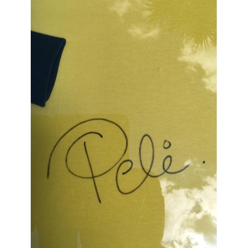 109 - Pele Brazil Signed 1970 World Cup Framed Shirt: Expensively framed in original wrapping. Yellow shir... 