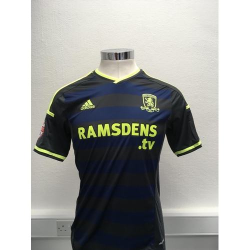 1091 - Middlesbrough 2014 - 2015 Match Worn Football Shirt: Away short sleeve number 22 with Skybet badging... 