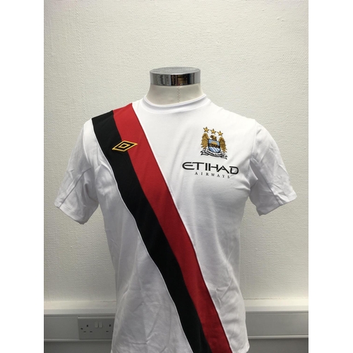 1116 - Manchester City 2010 - 2011 USA Tour Match Worn Football Shirt: Home long sleeve number 33 with no b... 