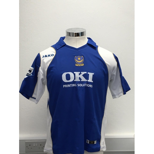 1124 - Portsmouth 2006-2007 Match Worn Football Shirt: Home short sleeve number 25 with Premier League badg... 