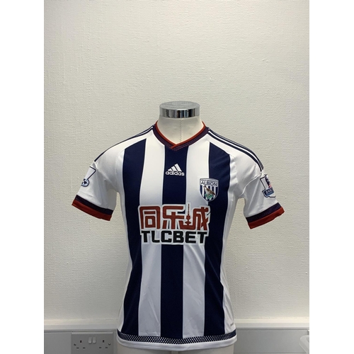 1145 - West Brom 2015 - 2016 Match Worn Football Shirt: Home short sleeve number 7 with Premier League badg... 