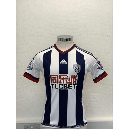 1146 - West Brom 2015 - 2016 Match Worn Football Shirt: Home short sleeve number 24 with Premier League bad... 