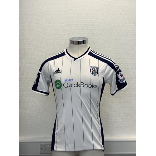 1148 - West Brom 2014 - 2015 Match Worn Football Shirt: Home short sleeve number 18 with Premier League bad... 