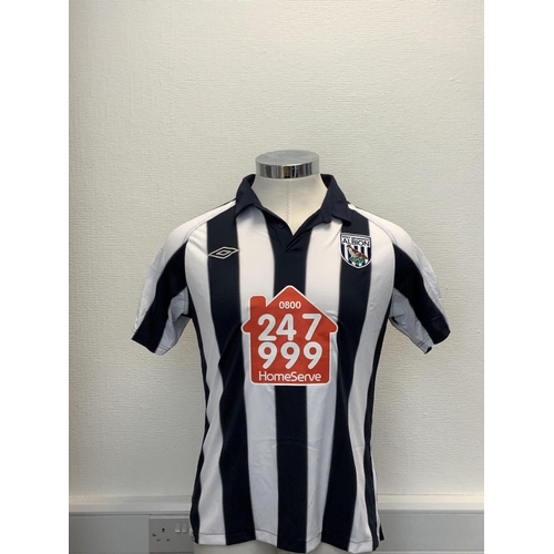 1150 - West Brom 2010 - 2011 Match Worn Football Shirt: Home short sleeve number 5 with Premier League badg... 