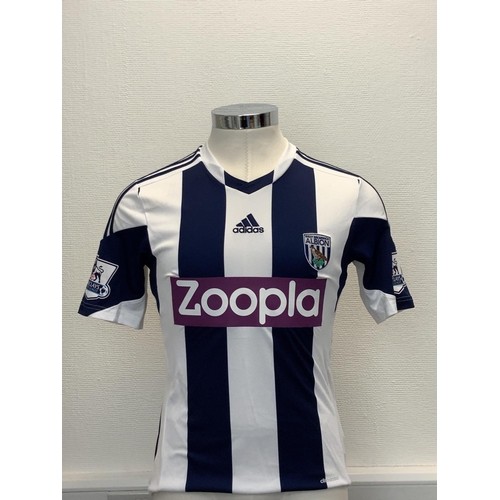 1151 - West Brom 2013 - 2014 Match Worn Football Shirt: Home short sleeve number 10 with Premier League bad... 