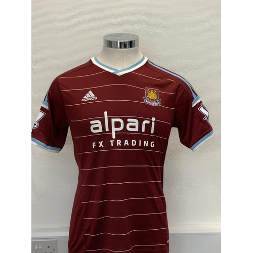 1161 - West Ham 2014 - 2015 Match Worn Football Shirt: Away short sleeve number 21 with Premier League badg... 