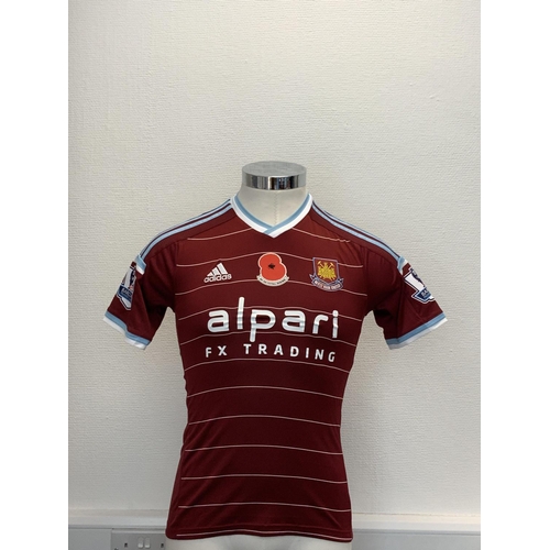 1164 - West Ham 2014 - 2015 Match Issued Poppy Football Shirt: Home short sleeve with poppy and number 7. P... 