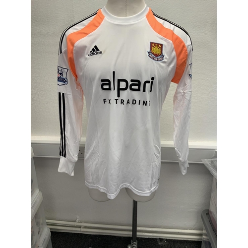 1167 - West Ham 2013 - 2014 Match Worn Goalkeeper Football Shirt: Away long sleeve number 13 with Premier L... 