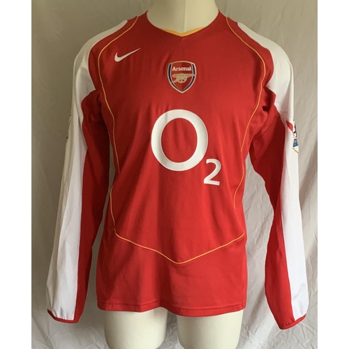 1176A - Fabregas Arsenal 2004 - 2005 Match Worn Football Shirt: Long sleeve red home Nike shirt with Champio... 