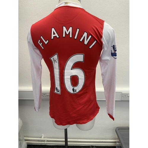 1179 - Arsenal 2006 - 2008 Signed Match Worn Football Shirt: Home long sleeve number 16 with Premier League... 