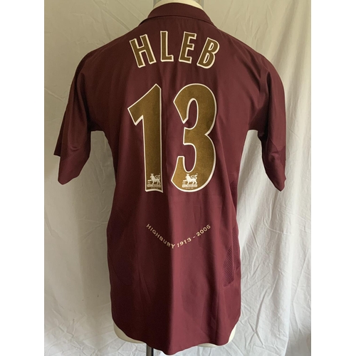 1180A - Hleb Arsenal 2005 - 2006 Redcurrant Match Worn Football Shirt: Worn in the last season at Highbury. ... 