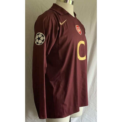 1182A - Pires Arsenal 2005 - 2006 Redcurrant Match Issued Football Shirt: Worn in the last season at Highbur... 