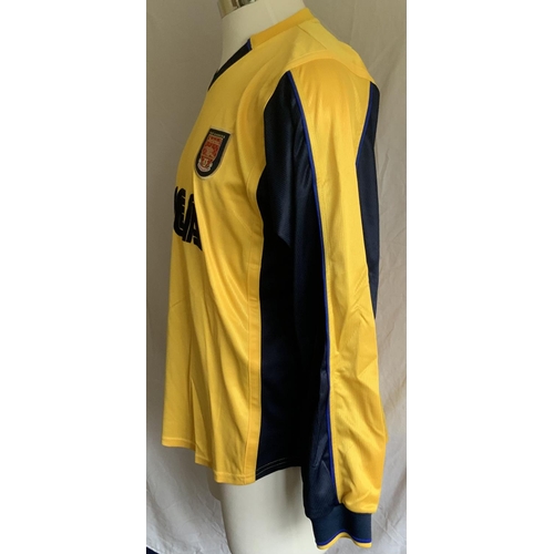 1184A - Ljungberg Arsenal 2000 - 2001 Match Worn Football Shirt: Long sleeve Nike Sega yellow shirt. Ljungbe... 