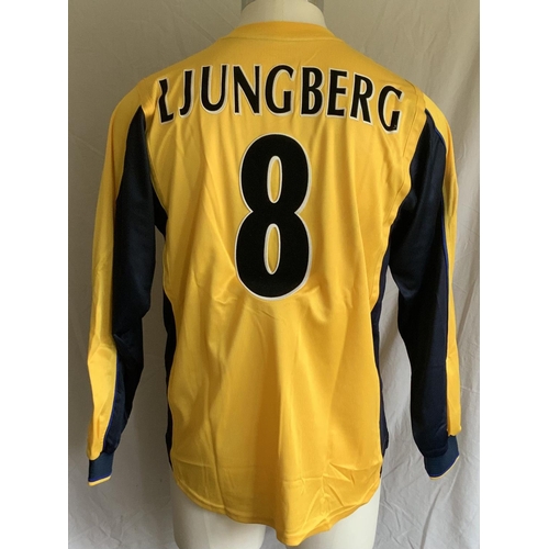 1184A - Ljungberg Arsenal 2000 - 2001 Match Worn Football Shirt: Long sleeve Nike Sega yellow shirt. Ljungbe... 